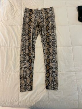 Mango Snake-Print Leggings in Black, Brown, Cream